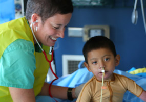 nurse working with patient