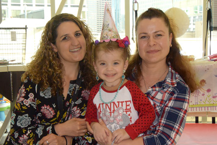 patient with mother and staff member