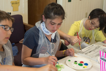 three patients painting