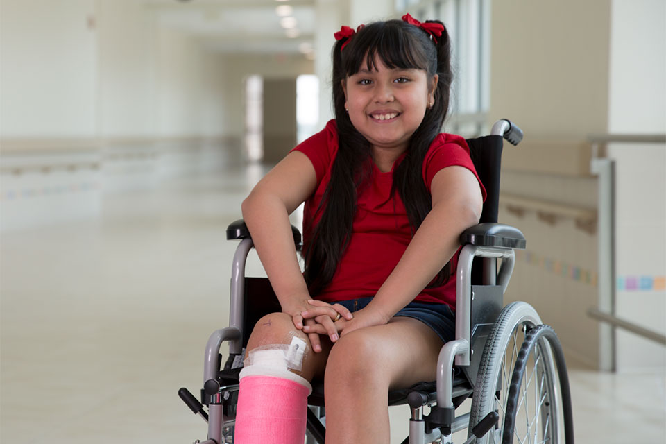 female patient in wheelchair