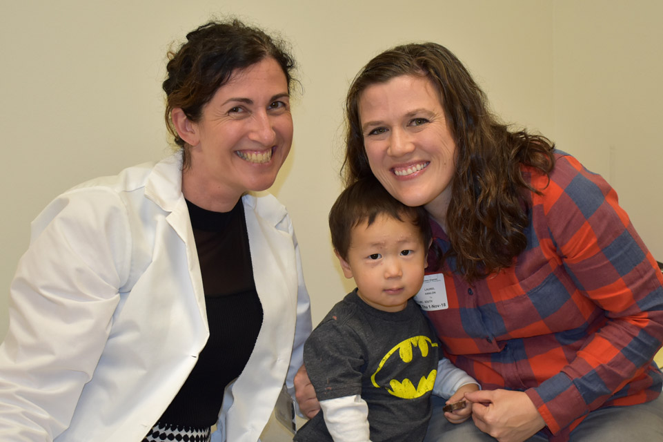 patient with his mom and physician