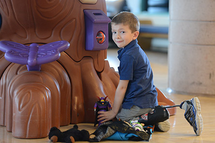 male patient with prosthetic leg