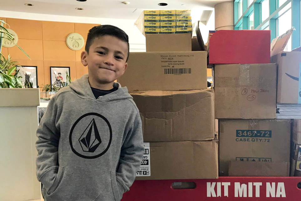 patient with donated toys