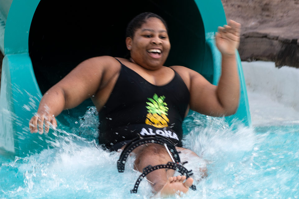 patient on waterslide