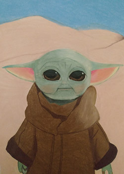 Dibujo de Baby Yoda