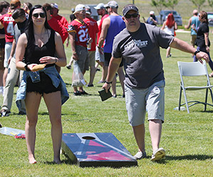 Cornhole players