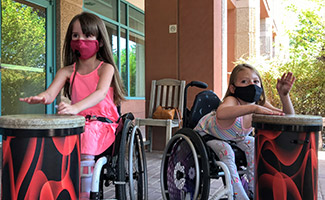 two patients in drum circle