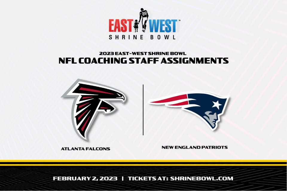 Logos East-West Shrine Bowl, New England Patriots et Atlanta Falcons