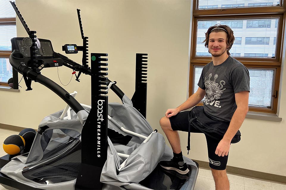 patient with treadmill