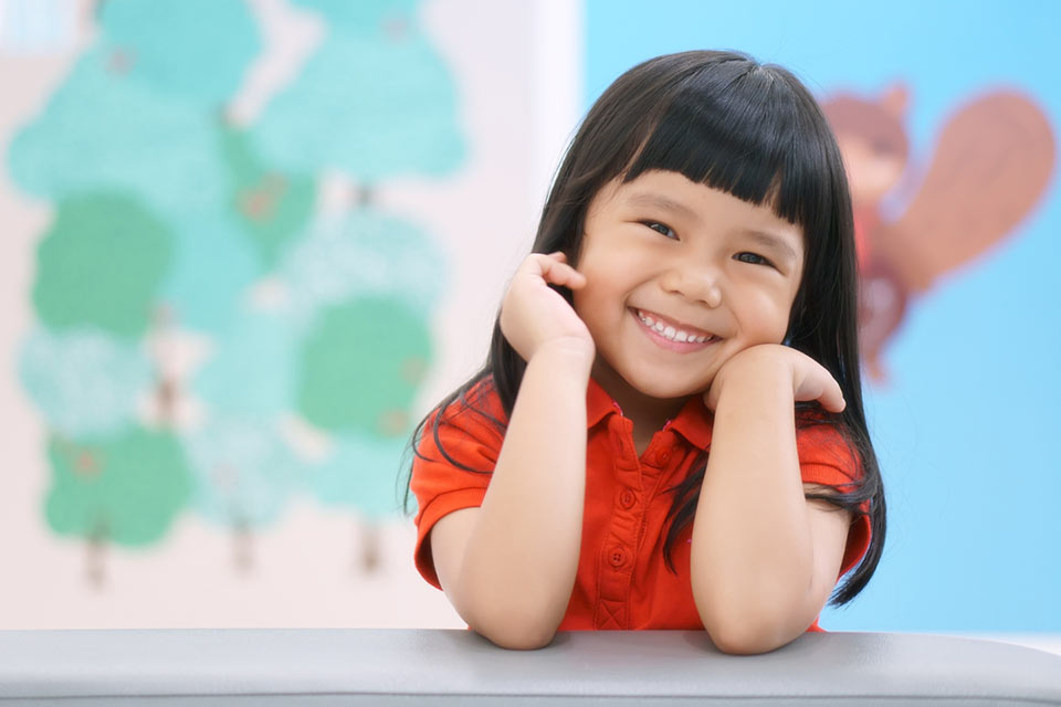 female child smiling