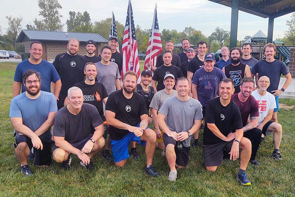 Members of F3 St. Charles pose together after an event.