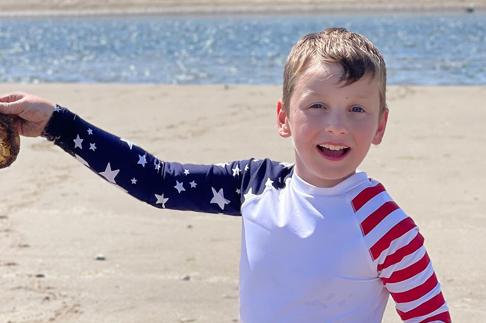 Mason at the beach