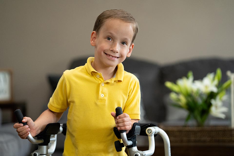 male patient using walker