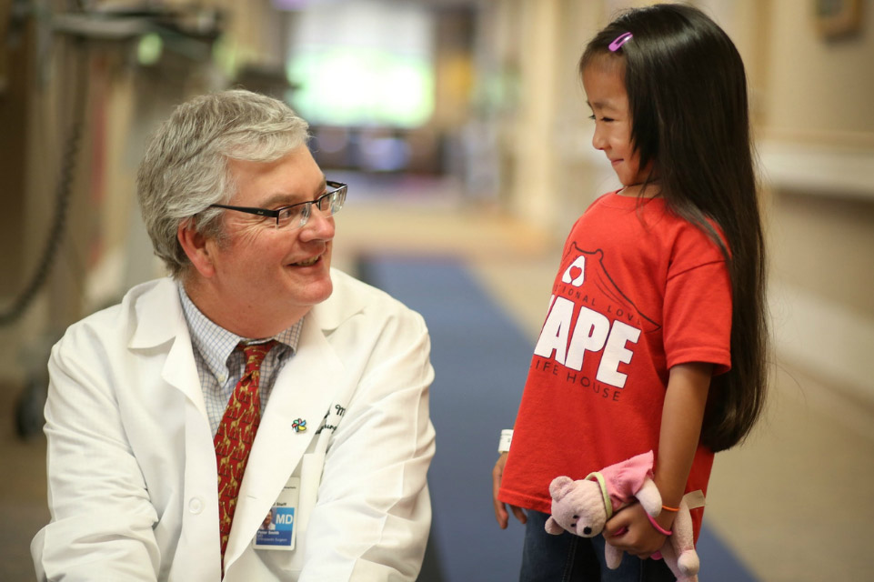 peter Smith with patient, Esther