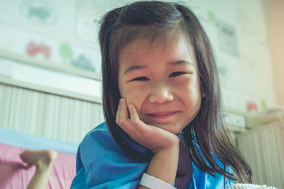 female patient smiling