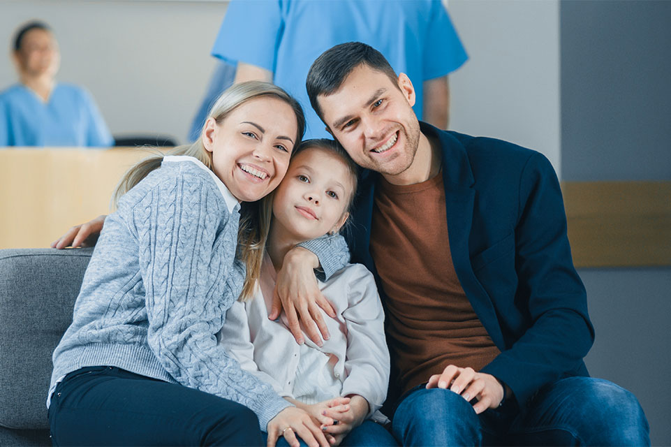 male patient with mom and dad