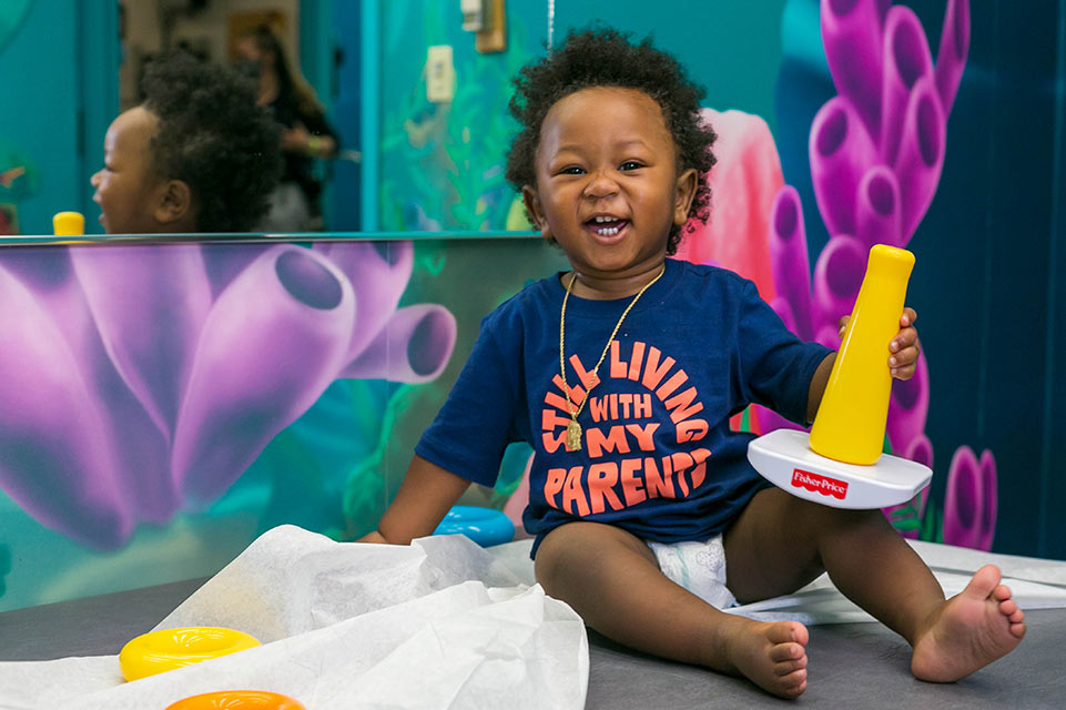 male toddler patient smiling