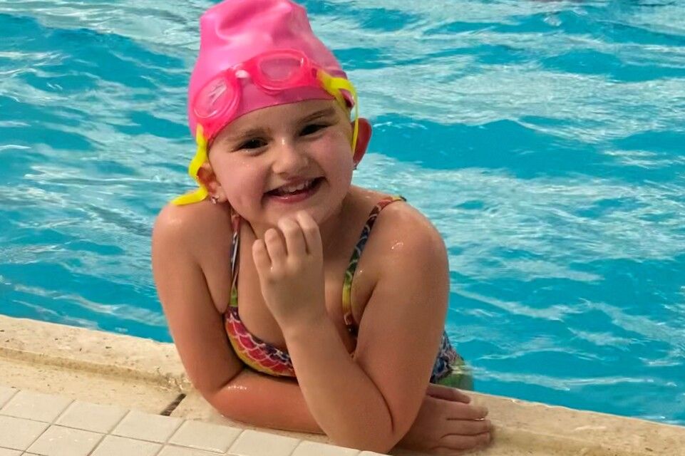 female patient in pool