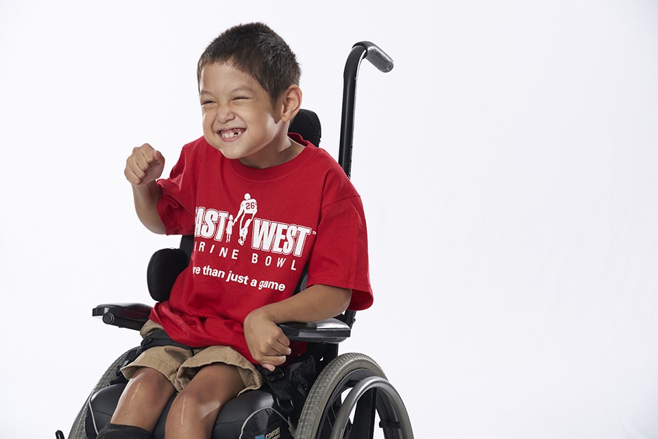 Boy in wheelchair