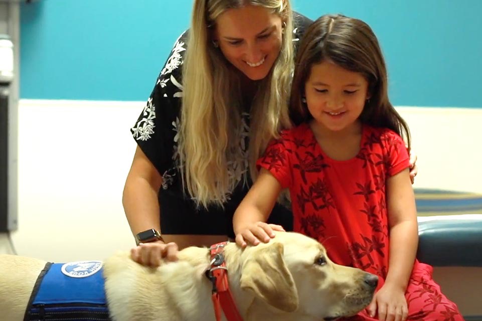 Patient and service dog