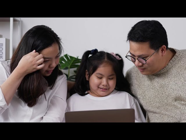 female patient with parents